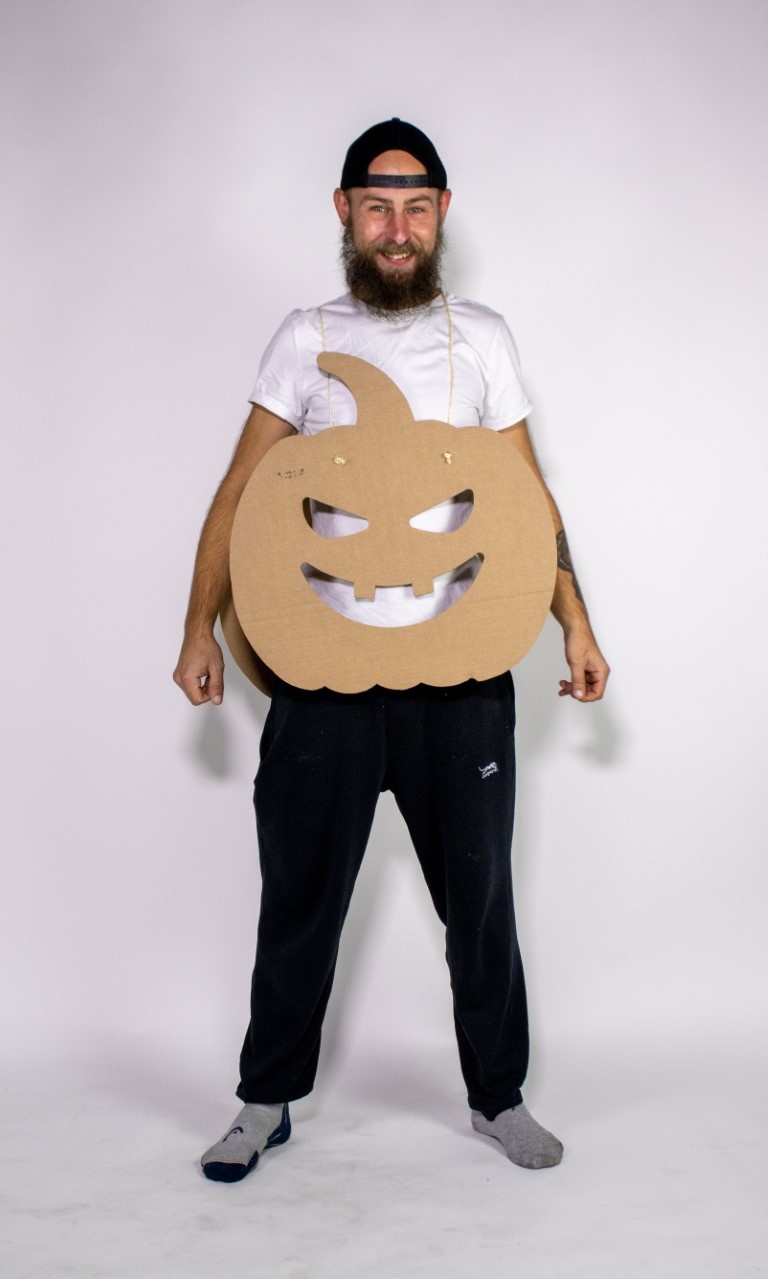 Kartonnen Pompoen verkleedkleding